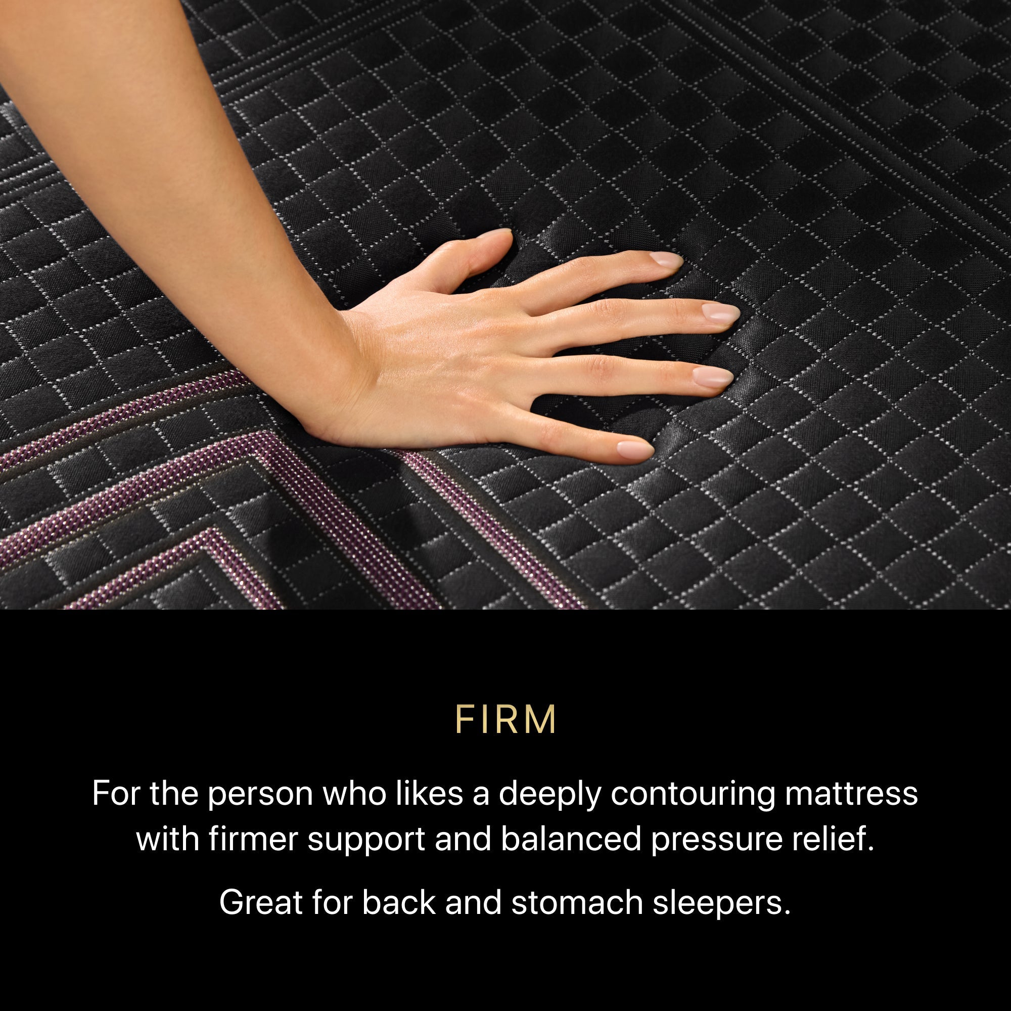 Diagram of a bowling ball falling onto a BeautyRest Firm Hybrid mattress || series: Series Two || feel: Firm