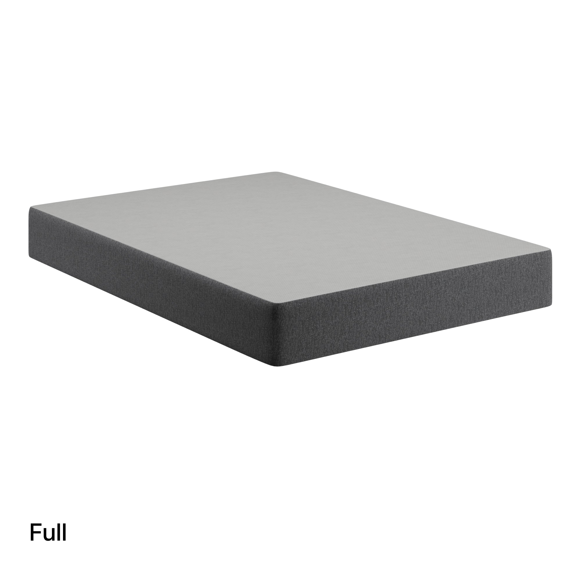 Beautyrest Flat Foundation 9" Full Size Gray foam mattress topper on a black background