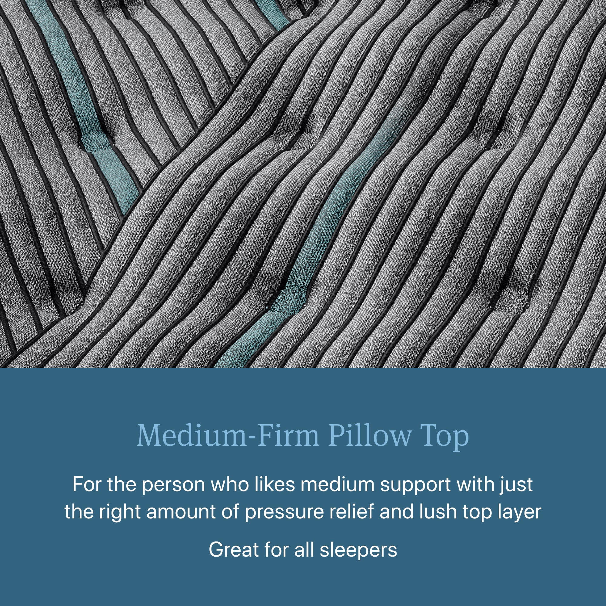Closeup image of the Level Two Medium Firm Pillow Top Beautyrest Innerspring Mattress